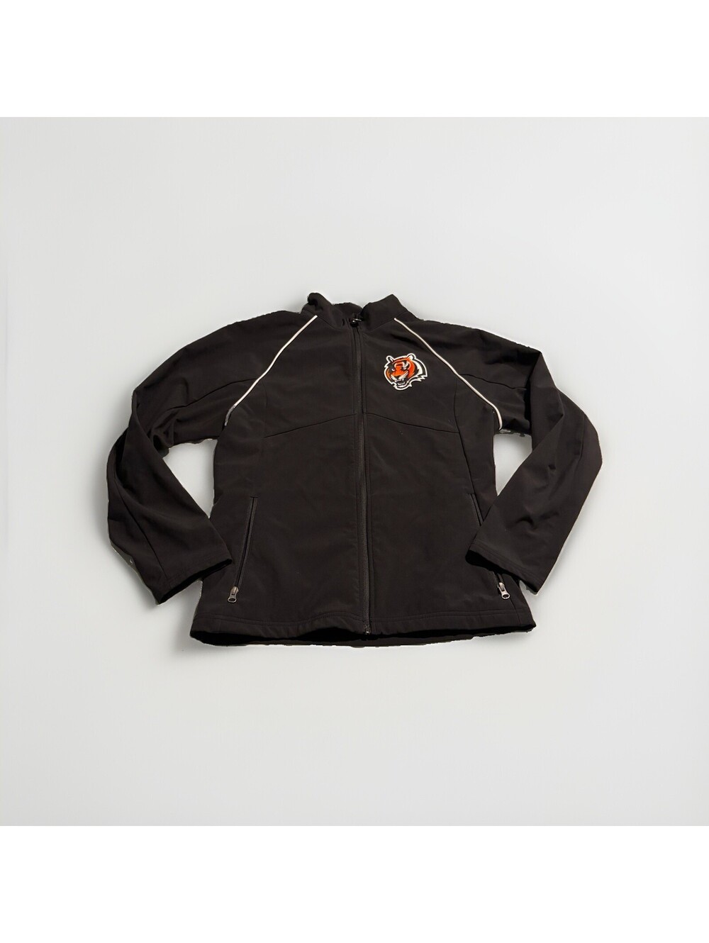 Cincinnati Bengals NFL Pro Line Front Zip  2 Pocket Jacket Men Medium Black